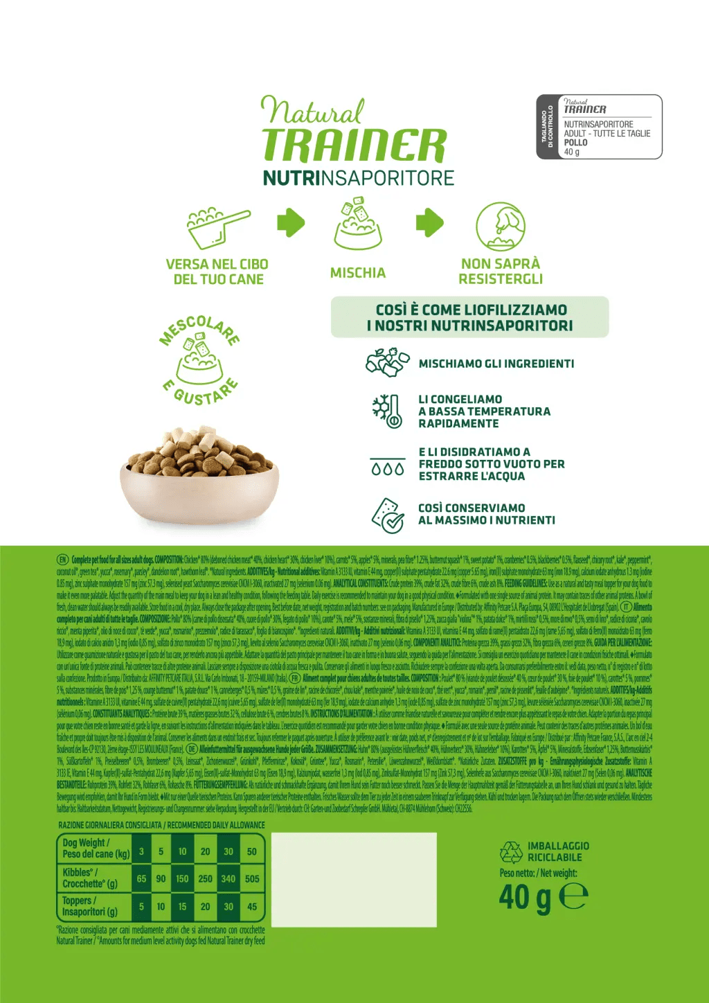 NATURAL TRAINER LIOFILIZZATO NUTRINSAPORITORE CON POLLO