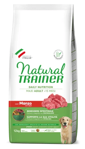 NATURAL TRAINER CANE DAILY NUTRITION MAXI ADULT CON MANZO