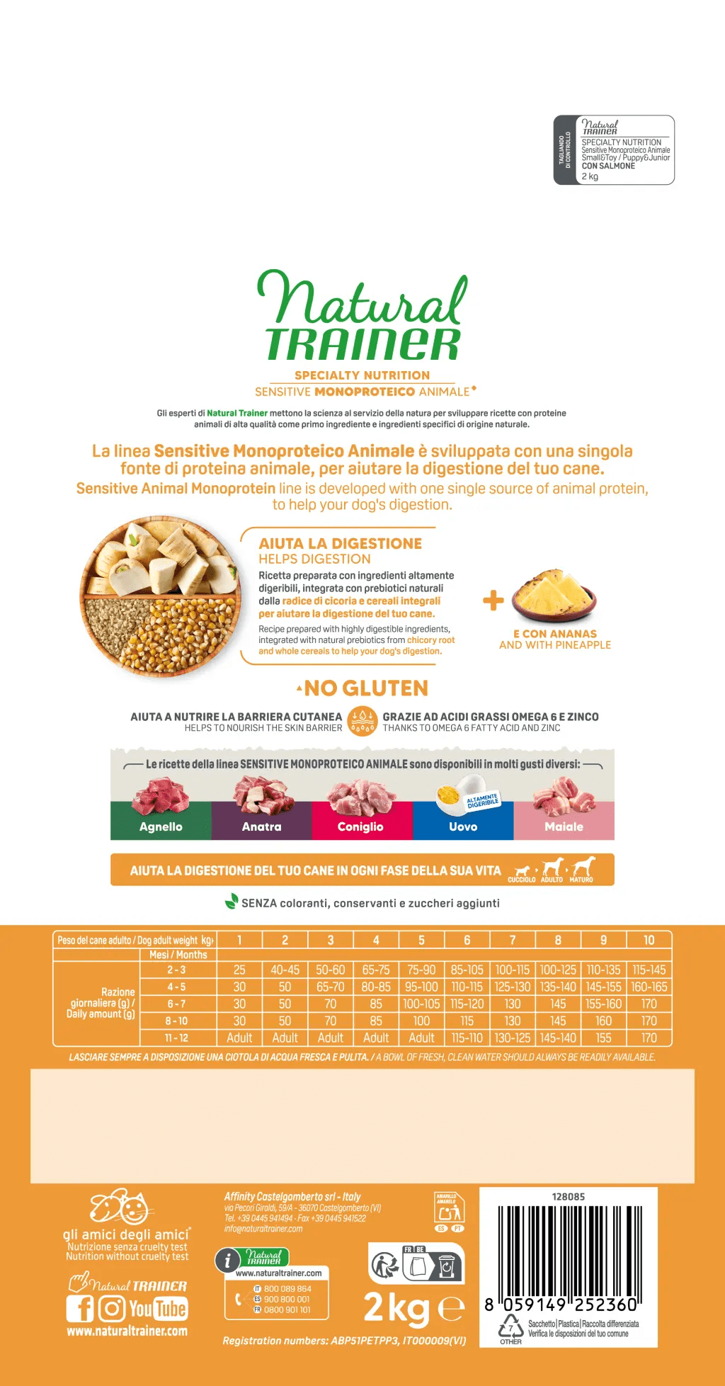 SPECIALTY NUTRITION SENSITIVE MONOPROTEICO ANIMALE NO GLUTEN SMALL&TOY PUPPY&JUNIOR WITH SALMON AND WHOLE CEREALS