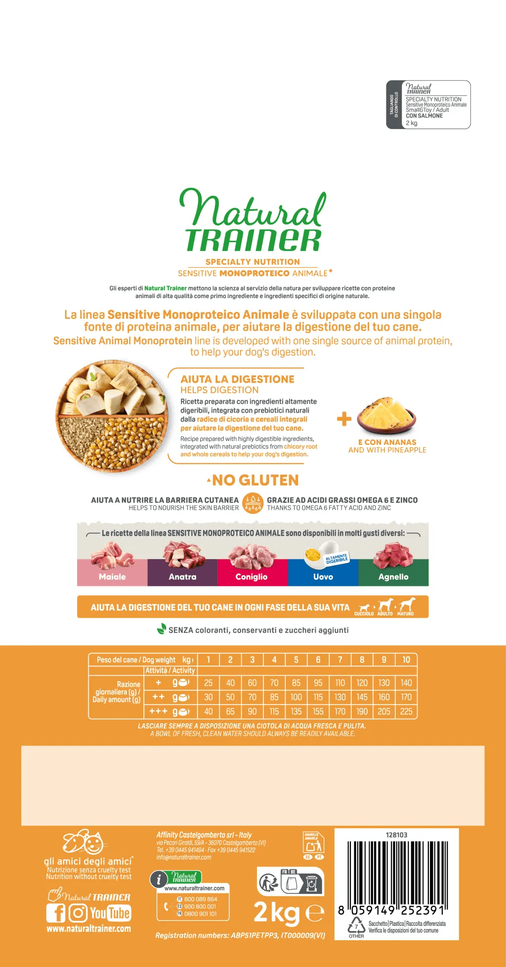 SPECIALTY NUTRITION SENSITIVE MONOPROTEICO ANIMALE NO GLUTEN SMALL&TOY ADULT CON SALMONE E CEREALI INTEGRALI