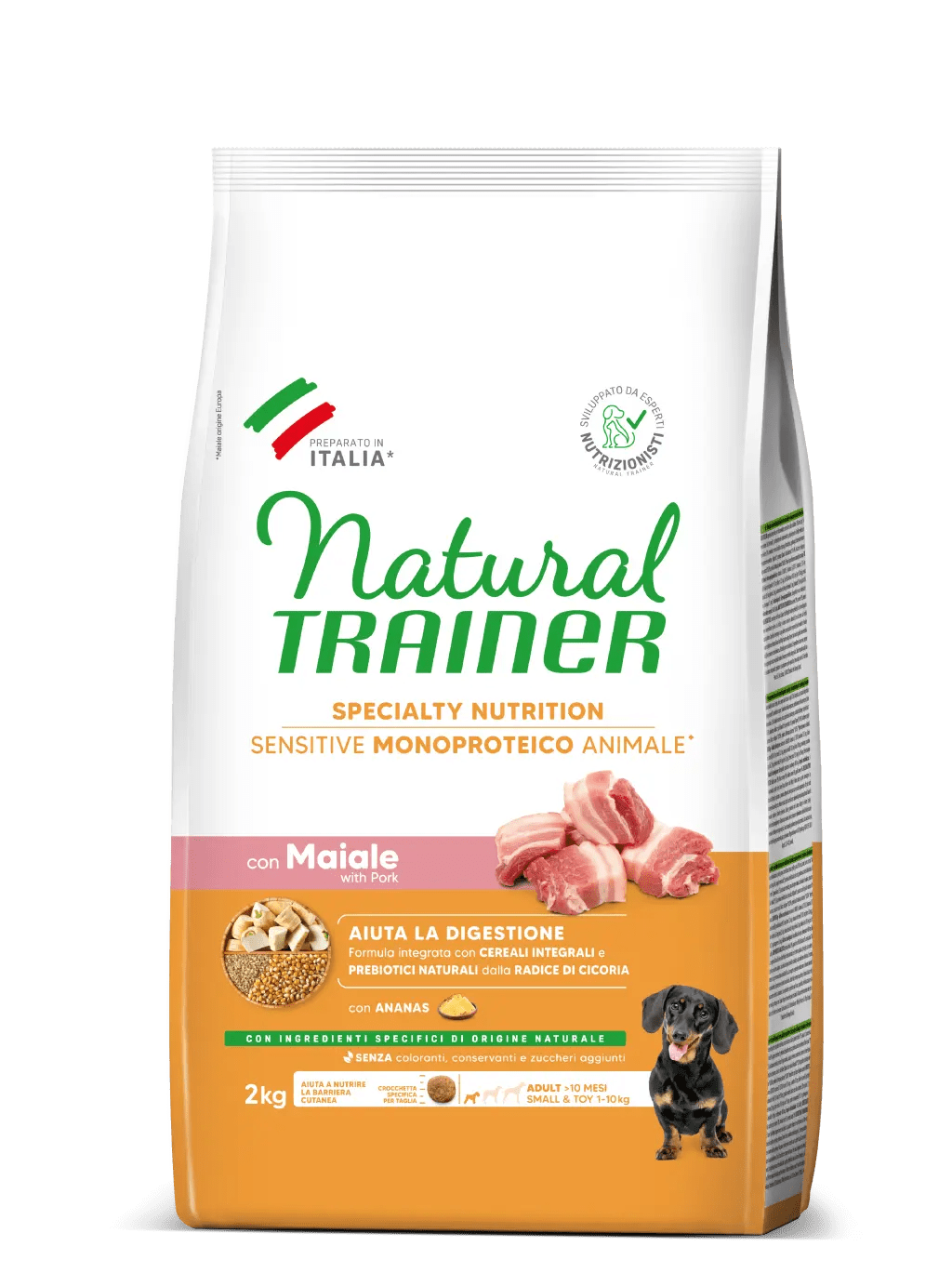 SPECIALTY NUTRITION SENSITIVE MONOPROTEICO ANIMALE NO GLUTEN SMALL&TOY ADULT WITH PORK AND WHOLE CEREALS