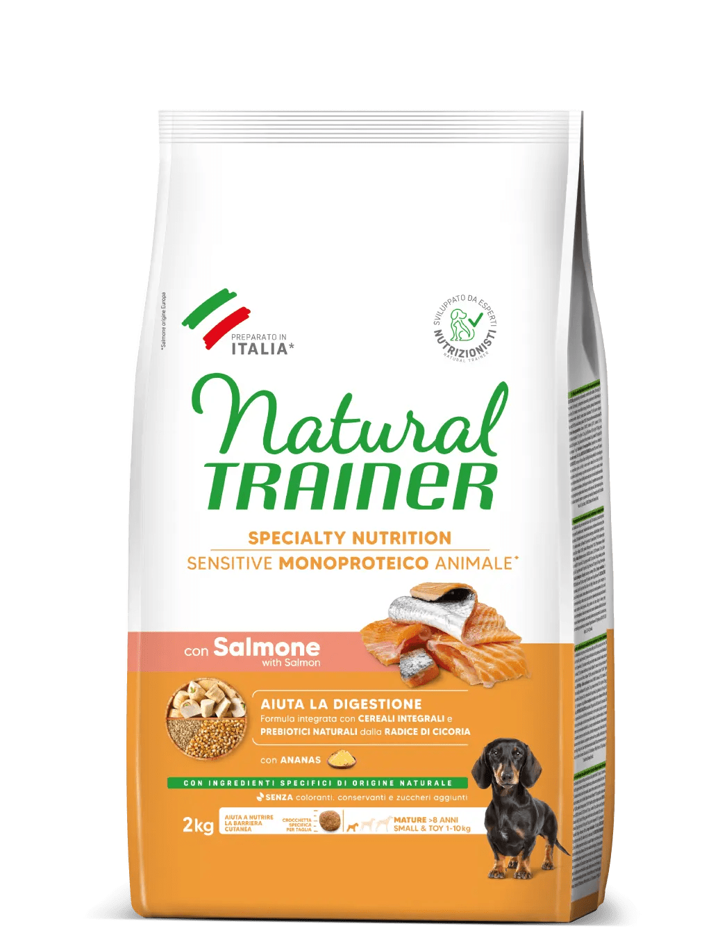 SPECIALTY NUTRITION SENSITIVE MONOPROTEICO ANIMALE NO GLUTEN SMALL&TOY MATURE WITH SALMON AND WHOLE CEREALS