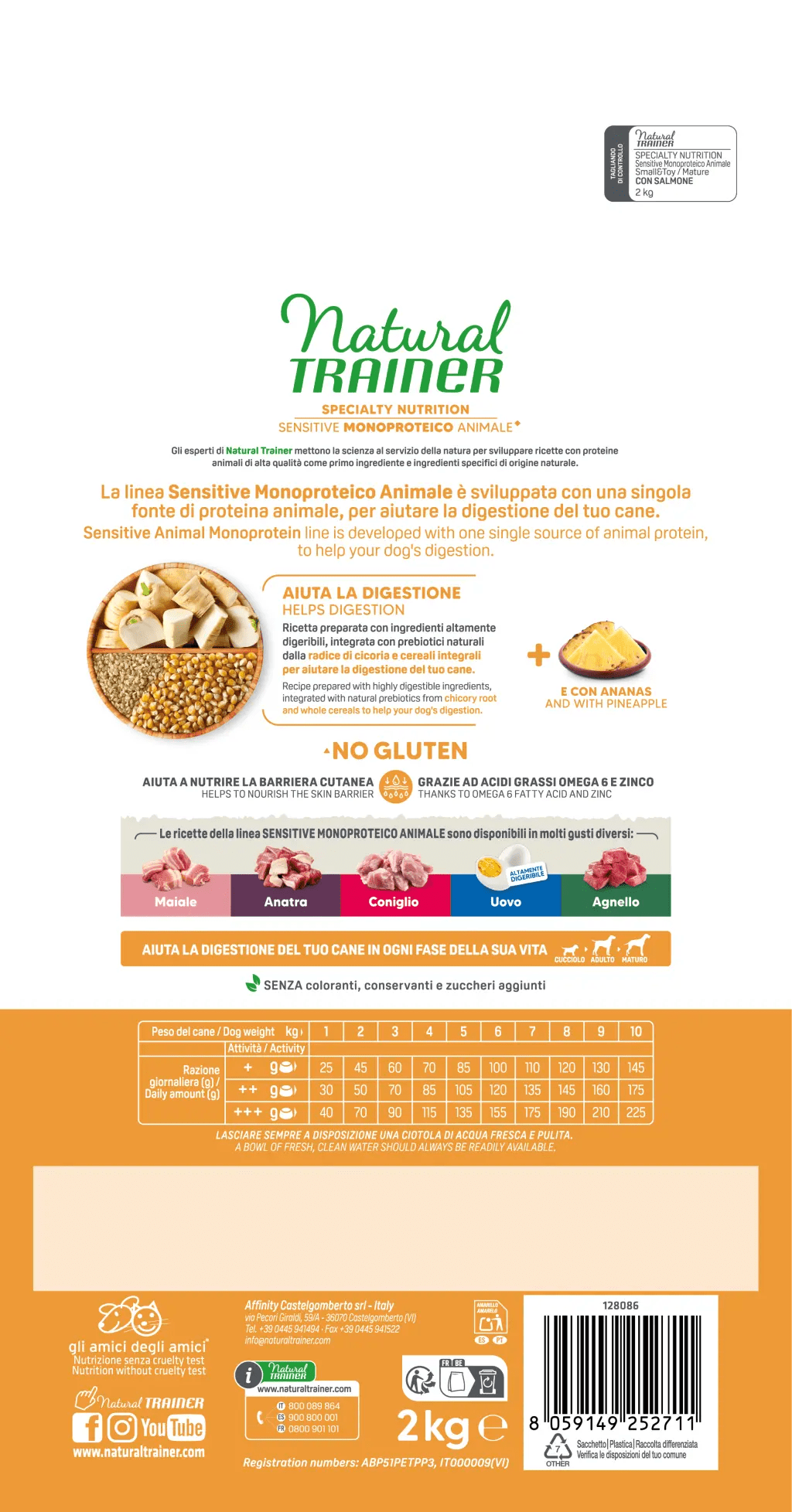 SPECIALTY NUTRITION SENSITIVE MONOPROTEICO ANIMALE NO GLUTEN SMALL&TOY MATURE WITH SALMON AND WHOLE CEREALS