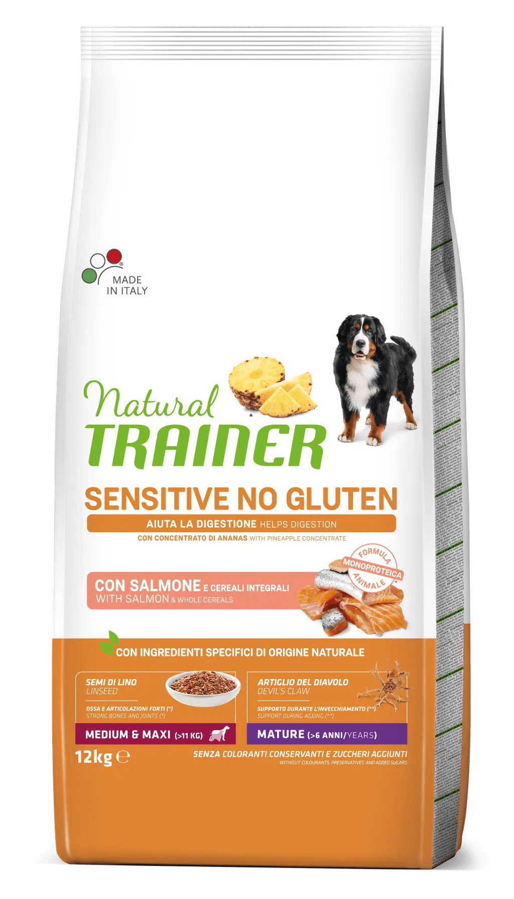 Sensitive No Gluten Medium&Maxi Mature con salmón