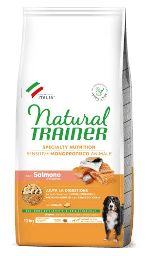 SPECIALTY NUTRITION SENSITIVE MONOPROTEICO ANIMALE NO GLUTEN MEDIUM&MAXI MATURE WITH SALMON AND WHOLE CEREALS