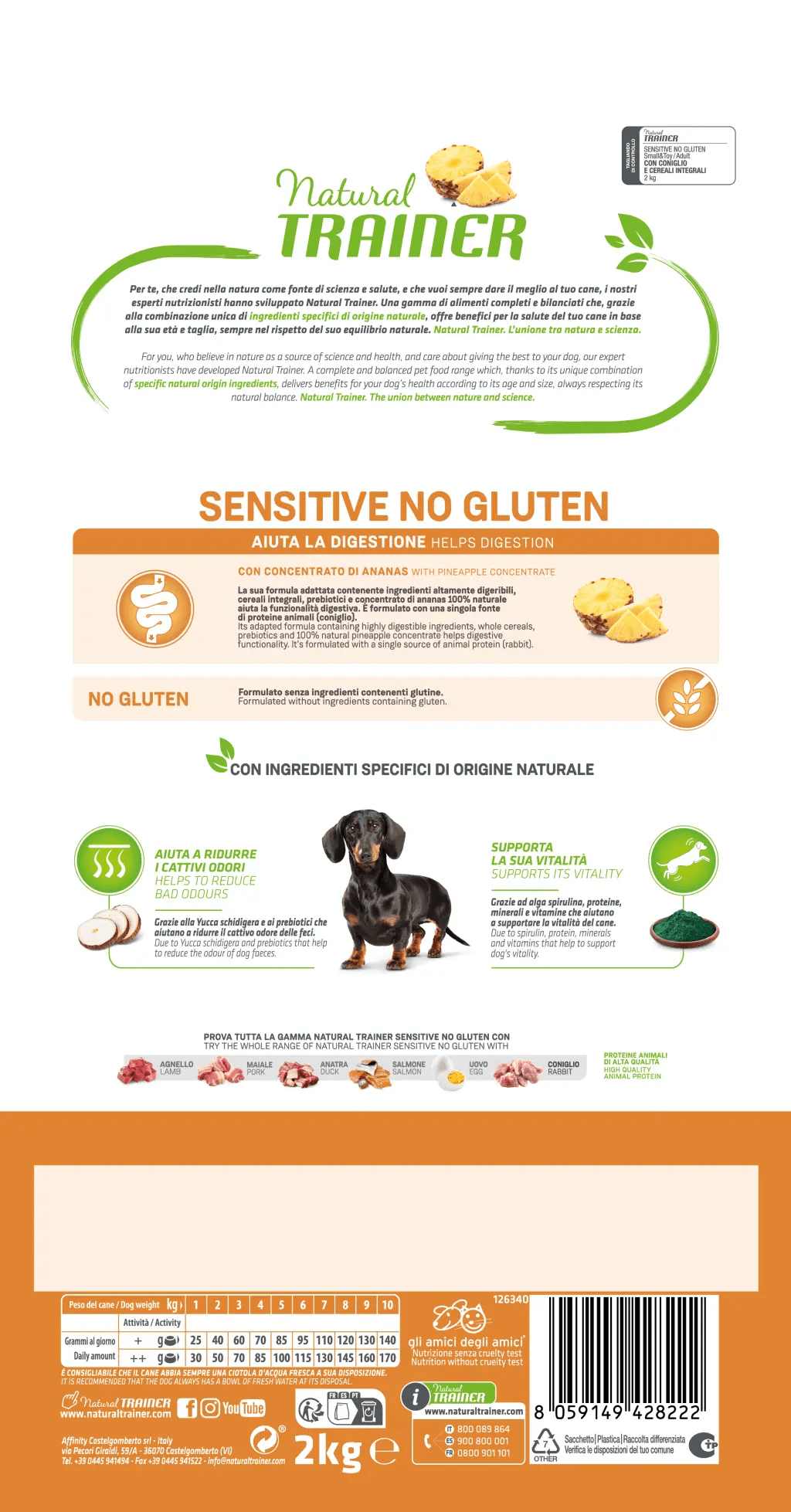 Sensitive No Gluten Mini Adult con conejo y cereales integrales