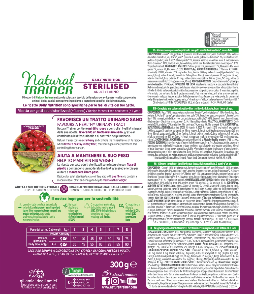 DAILY NUTRITION STERILISED ADULT FORMULA MONOPROTEICA ANIMALE CON ANATRA
